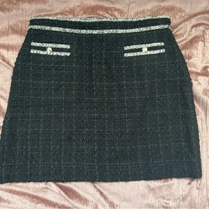 Ann Taylor Black Tweed Mini Skirt